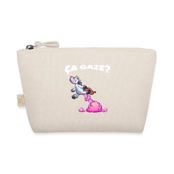 It gauze Unicorn who farts a rainbow humor - Organic Pouch - nature - Front