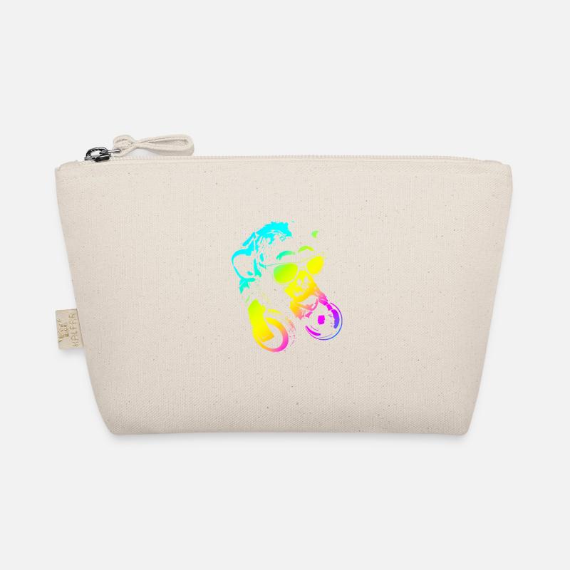 schimpanse kopfhörer affe musik geschenk Bio-Täschchen