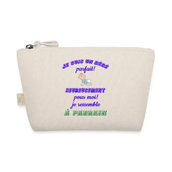 Je suis un bébé parfait (parrain) - Trousse biologique - nature - Devant