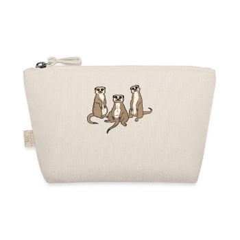 Lustige Erdmännchen Gruppe Geschenk Zoo Tiere - Bio-Täschchen - Natur - Vorne