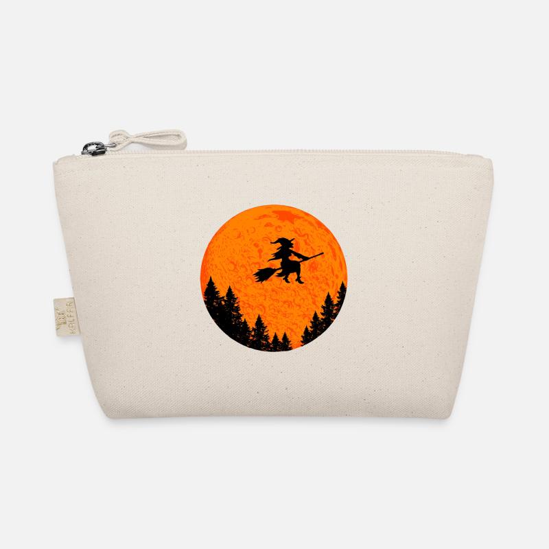 Witch on witch broom Halloween Organic Pouch