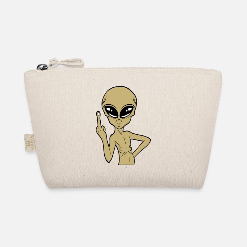 Funny Alien Middle Finger Stinking Finger Tshirt Organic Pouch