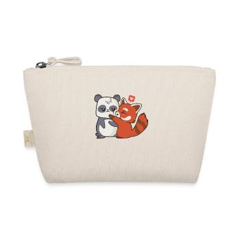 Panda und Roter Panda Motiv für Pandaliebhaber - Bio-Täschchen - Natur - Vorne