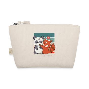 Panda und Roter Panda Shirt für Pandaliebhaber - Bio-Täschchen - Natur - Vorne