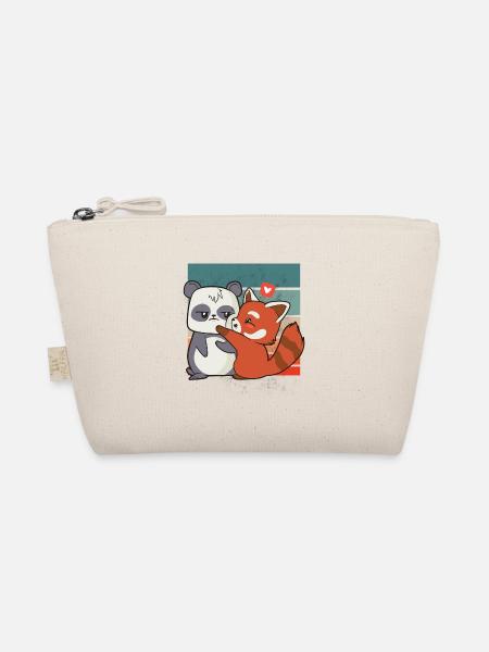 Panda and Red Panda shirt for panda lovers - Organic Pouch - nature - Front