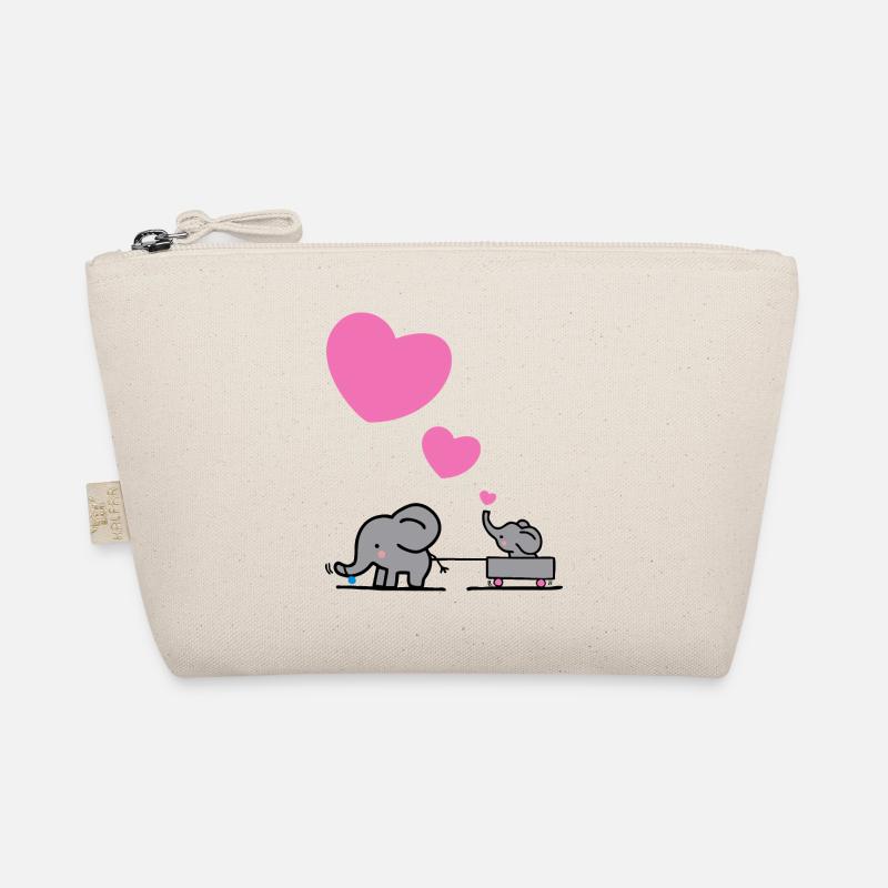 Big Elephant dessine de petits éléphants avec un cœur Trousse biologique