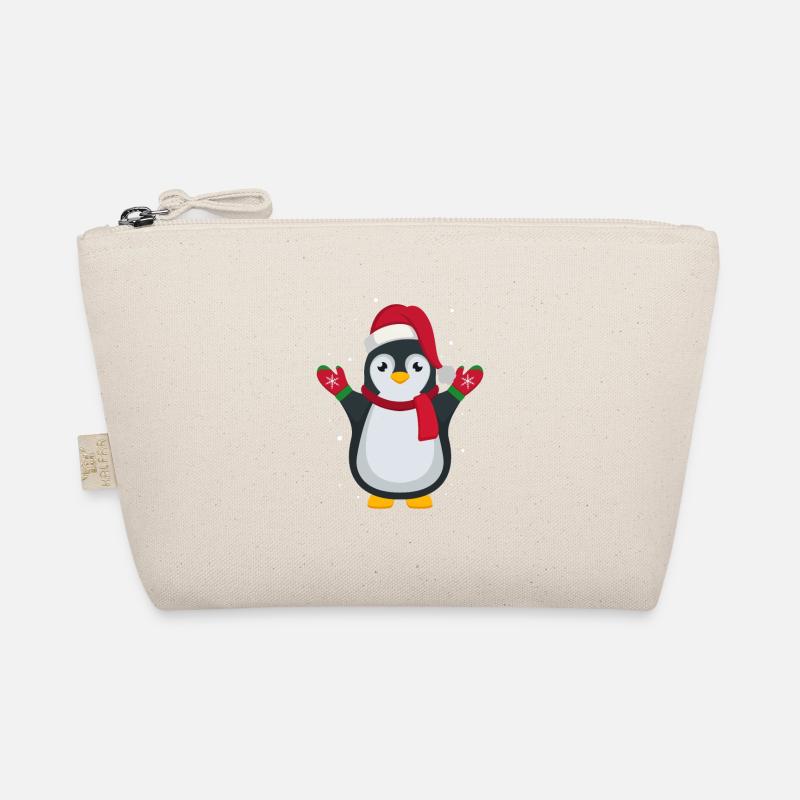Christmas Penguin Weihnachten Pinguin Geschenk - Bio-Täschchen - Natur