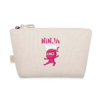 Funny And Cute Pink Ninja Girl - Bio-Täschchen - Natur - Vorne