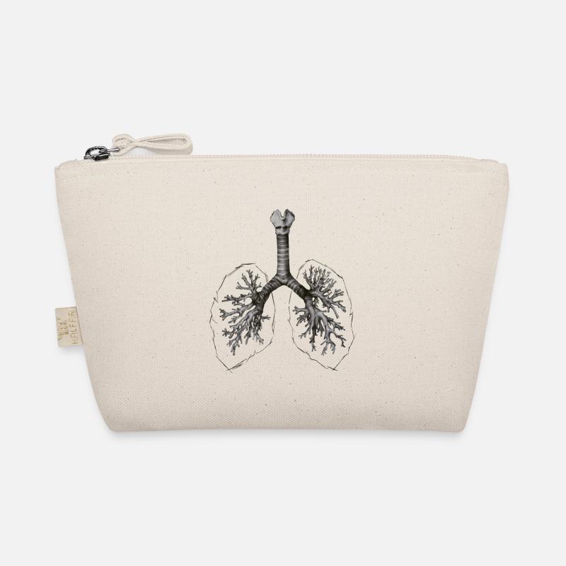 Anatomic Lung Original Drawing - Bio-Täschchen - Natur