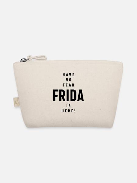 Frida Personalized Name Birthday Gift - Organic Pouch - nature - Front