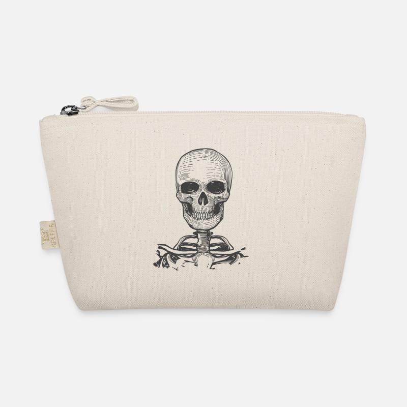 Skelett Skull mit Knochen Bio-Täschchen
