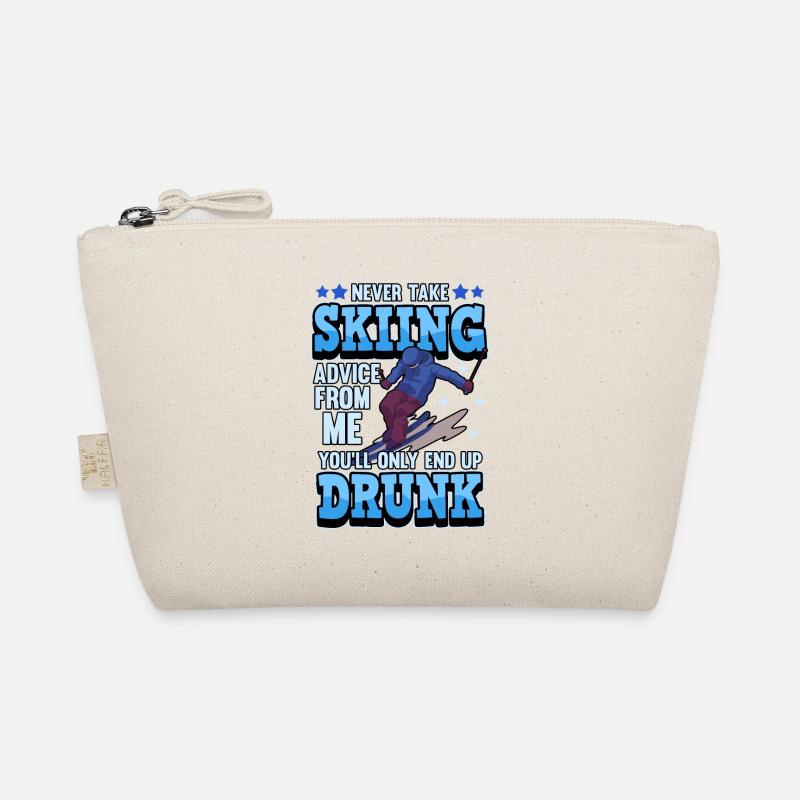 Funny ski skier mountains skiing saying gift Organic Pouch