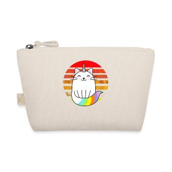 Einhorn Katze Regenbogen Sonnenuntergang - Bio-Täschchen - Natur - Vorne