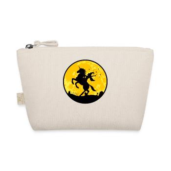 Hexe auf Einhorn Motiv für Sticker und mehr - Bio-Täschchen - Natur - Vorne