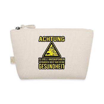 Lustige Sprüche Zocken Hausaufgaben Schule Schüler - Bio-Täschchen - Natur - Vorne