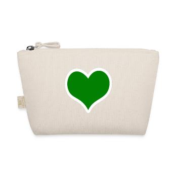Green heart - Organic Pouch - nature - Front