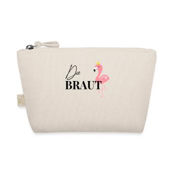 Braut Bride to be Flamingo Flamingos Verlobung JGA - Bio-Täschchen - Natur - Vorne