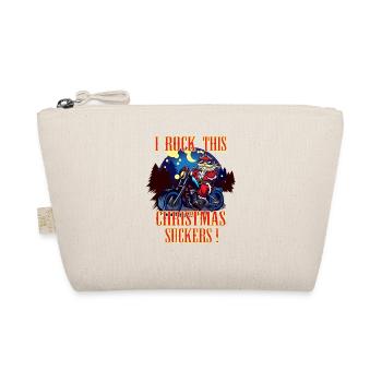 Christmas motorcycle rocker biker motorcycle fan - Organic Pouch - nature - Front