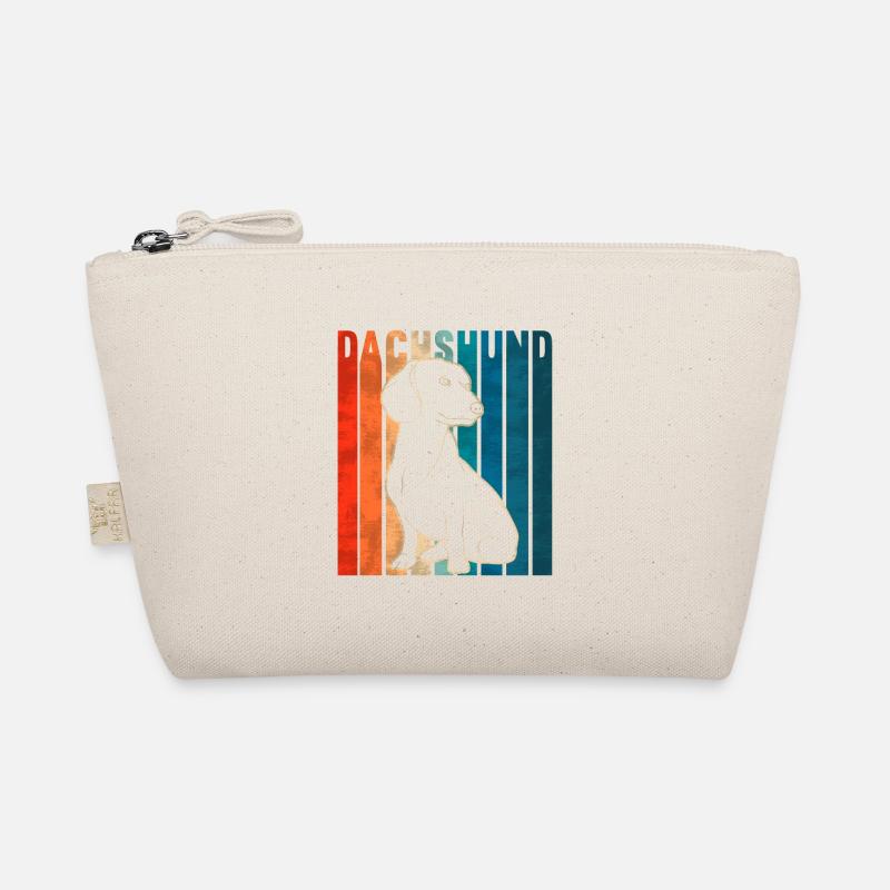 Dackel Retro Teckel Dachshund Hund Geschenkidee Bio-Täschchen