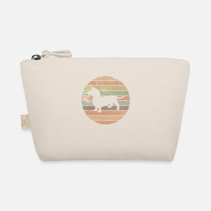 Dackel Dachshund Teckel Retro Hunde Geschenk - Bio-Täschchen - Natur