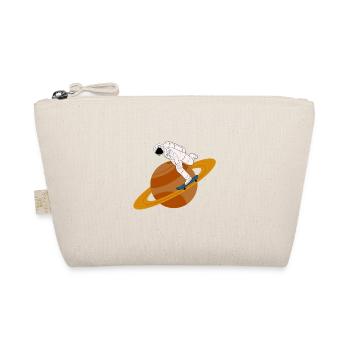 Astronaut Skateboard Saturn Rings Space Gift - Organic Pouch - nature - Front