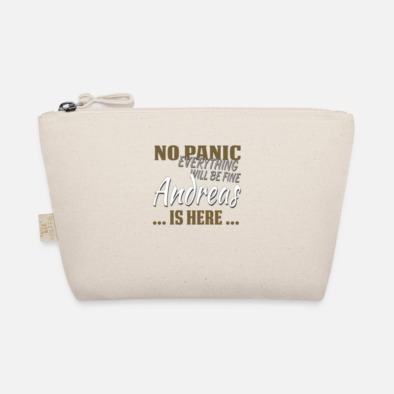 Andreas - Don't panic - funny gift in English Organic Pouch
