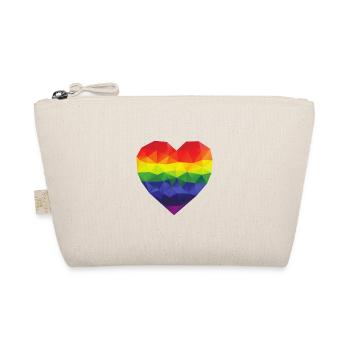regenbogen herz - Bio-Täschchen - Natur - Vorne
