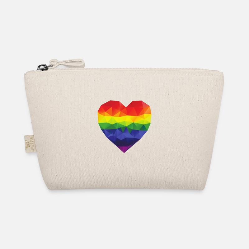 rainbow heart - Organic Pouch - nature