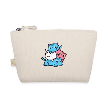 Trans Pride Katzen Geschenk für Transgender - Bio-Täschchen - Natur - Vorne