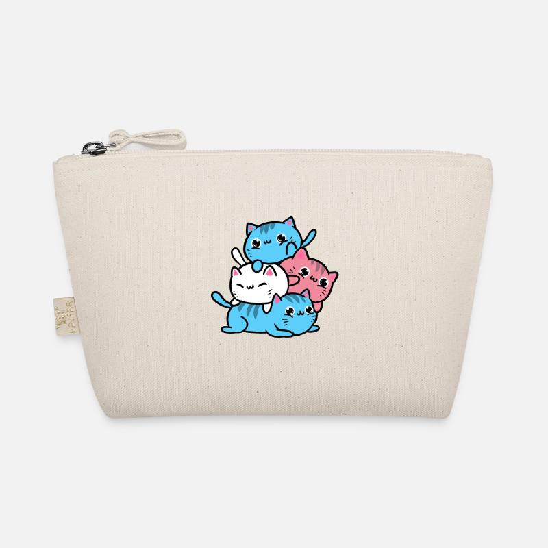 Trans Pride Katzen Geschenk für Transgender - Bio-Täschchen - Natur