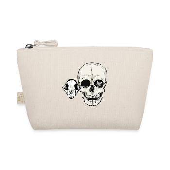 Halloween Bone Skull Cat Human Mouse - Organic Pouch - nature - Front