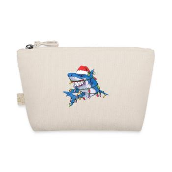 Santa Shark Christmas Lights - Organic Pouch - nature - Front