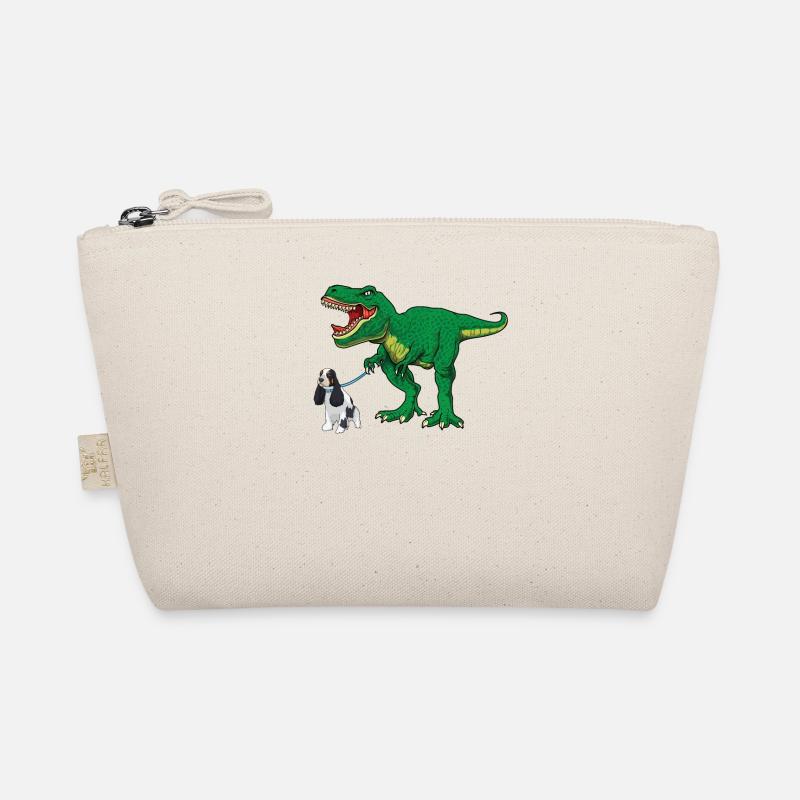 Mignon T Rex Dinosaur Dog Walking Cocker Spaniel Garçon Trousse biologique