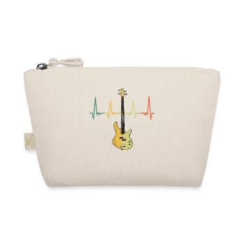 Bass Gitarre Herzschlag - Geschenk für Bassisten - Bio-Täschchen - Natur - Vorne