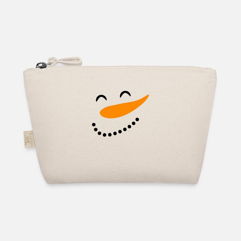 Cadeau de Noël mignon visage de bonhomme de neige Trousse biologique