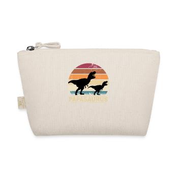 Papa Dino Vatertag Retro Papasaurus Geschenk - Bio-Täschchen - Natur - Vorne