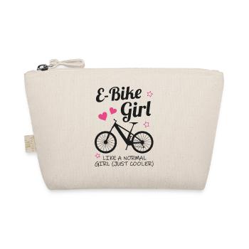 E-Bike Girl Girl Electric Bike Gift - Organic Pouch - nature - Front