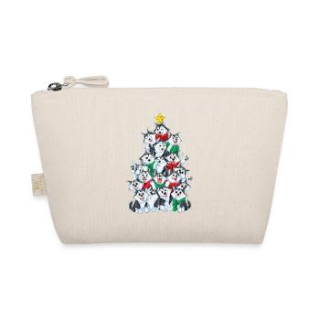 Sibirischer Husky Weihnachtsbaum Weihnachten Gesch - Bio-Täschchen - Natur - Vorne