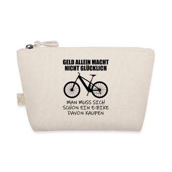 E-Bike Elektrofahrrad Spruch Lustig Geschenk - Bio-Täschchen - Natur - Vorne