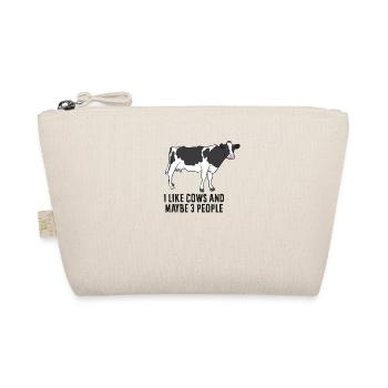 Funny Cow Farmer, I Like Cows And Maybe 3 People - Organic Pouch - nature - Front