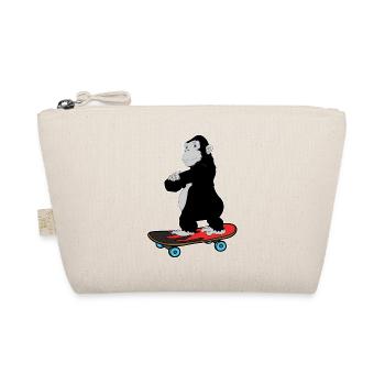 Skateboard Inliner Sport Affe - Bio-Täschchen - Natur - Vorne