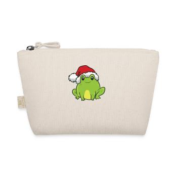 Frosch mit Weihnachtsmütze Weihnachten Frosch - Bio-Täschchen - Natur - Vorne