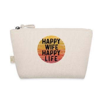 Cadeau de femme heureuse rétro vintage vie heureuse - Trousse biologique - nature - Devant
