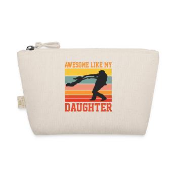 Genial wie meine Tochter Retro Vintage Funny Fathe - Bio-Täschchen - Natur - Vorne