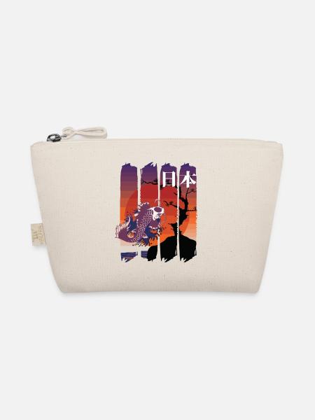 japanese koi art and kanji red sun - Organic Pouch - nature - Front