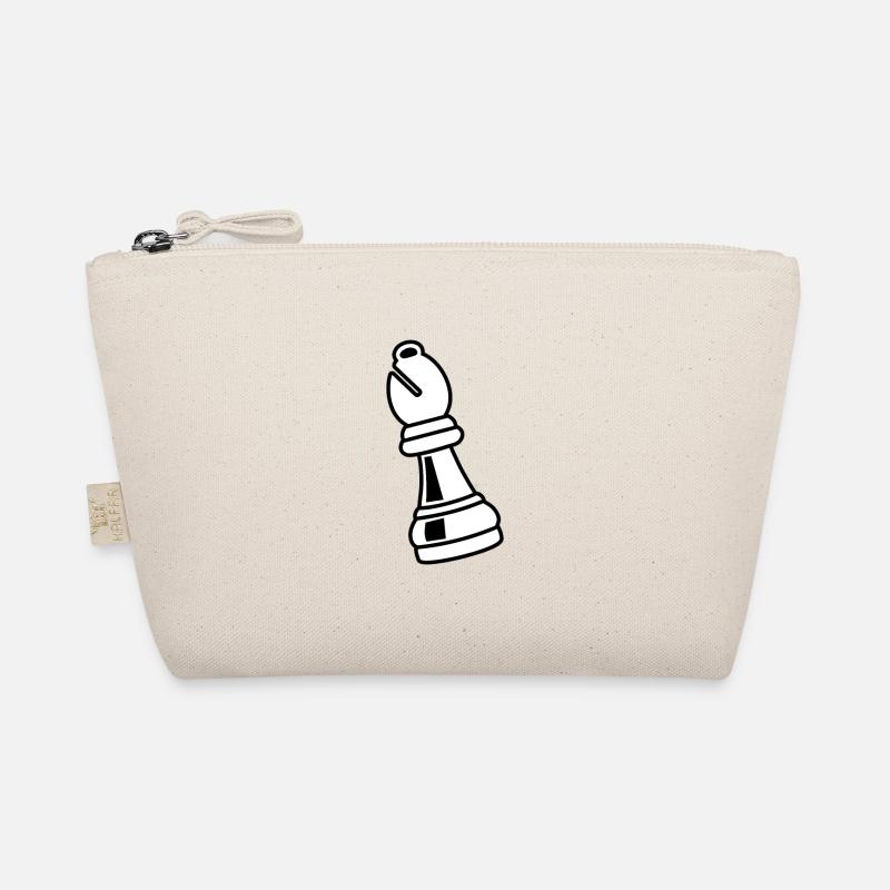 Chess piece bishop white Organic Pouch