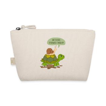 Schnecke & Schildkröte als Geschenk super Spruch - Bio-Täschchen - Natur - Vorne