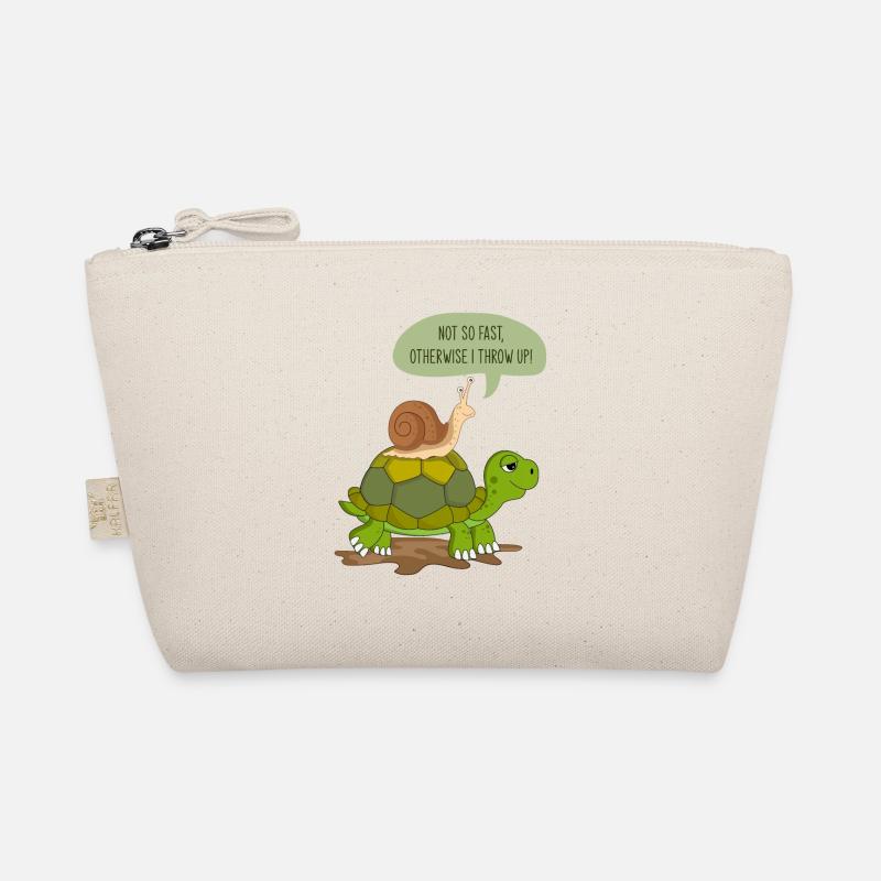 Schnecke & Schildkröte als Geschenk super Spruch - Bio-Täschchen - Natur