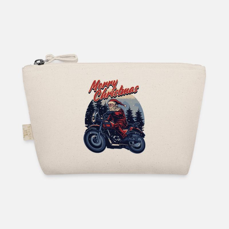 Motorrad Weihnachtsmann Geschenk Bio-Täschchen