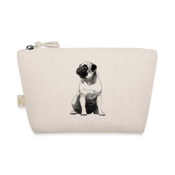Sitzender Mops Hund - Bio-Täschchen - Natur - Vorne